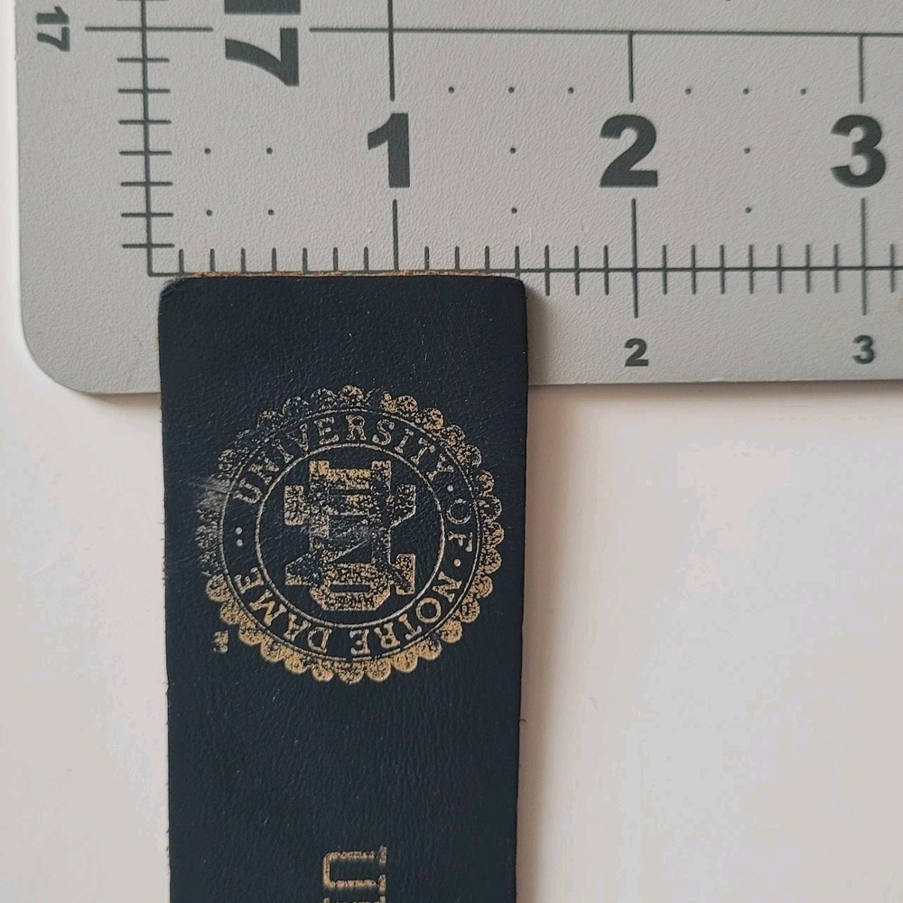Vintage University Notre Dame‎ Bookmark Leather Fringe Black Gold Embossed - Picture 12 of 16